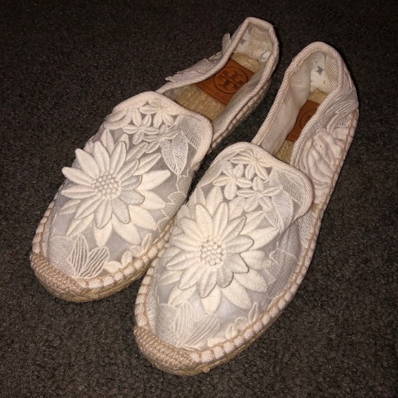 Tory Burch Darian Guipure Lace Espadrilles sz 7.5 - Picture 12 of 16